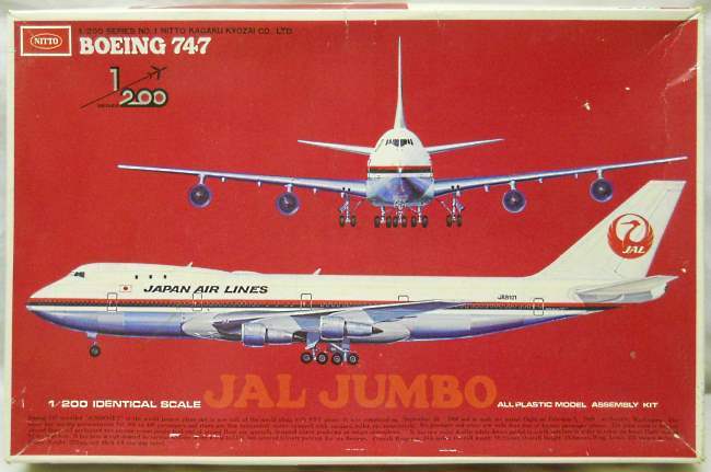 Nitto 1/200 Boeing 747 Jumbo Jet JAL Japan Air Lines, 311-400 plastic model kit